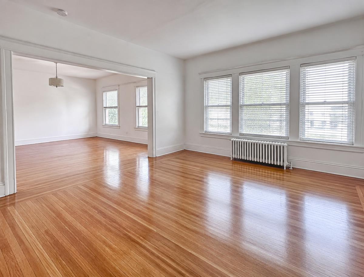 Empty apartment cleaned for move-out